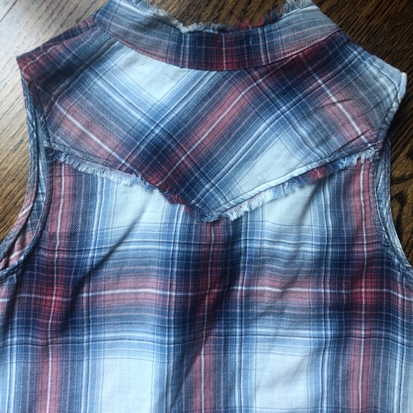 NWOT Cloth & Stone Anthro Plaid Tie Front, Medium - Picture 5 of 5